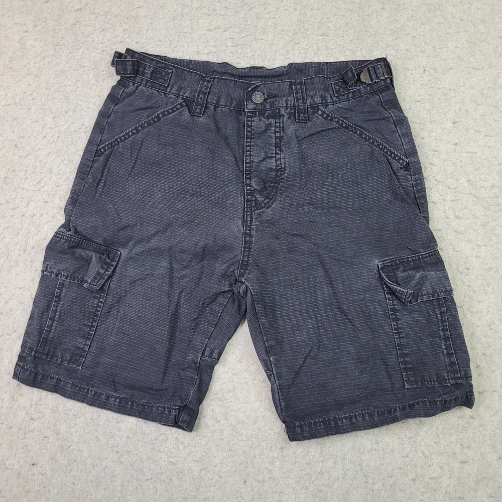 The Hundreds Ripstop Cargo Shorts Mens 30 Black 8" Ins Button Fly Utility